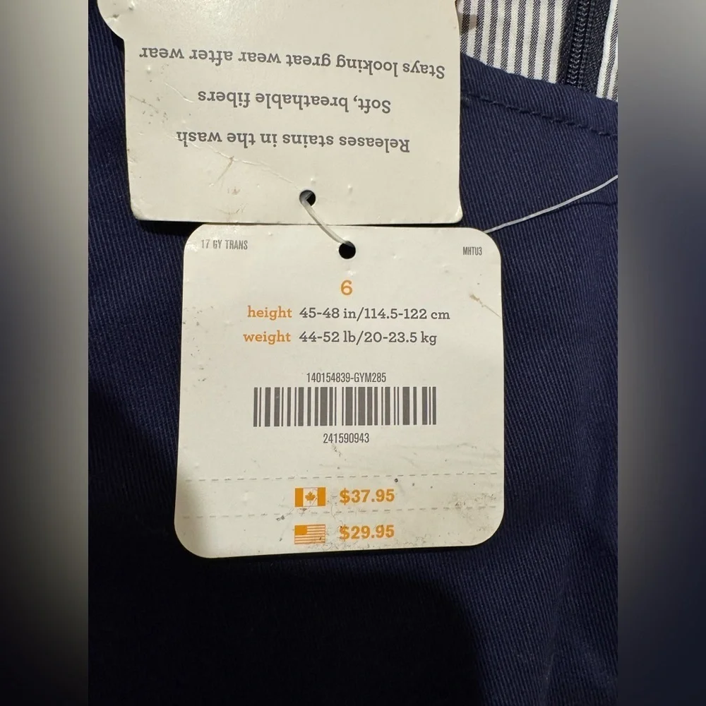 NWT GYMBOREE Girls Navy Blue Jumper Dress School Uniform Age 6 Years Play Proof